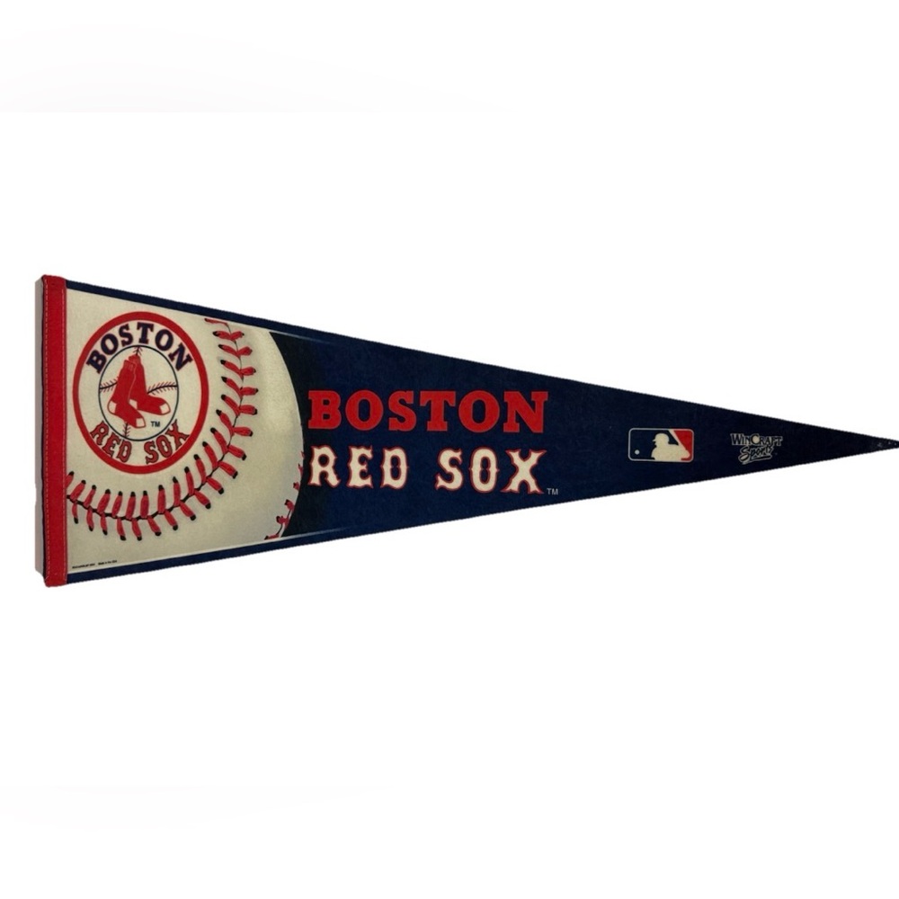 MLB Boston Red Sox Vintage 2004‎ Leather Strings Team Logo Baseball Pennant Flag